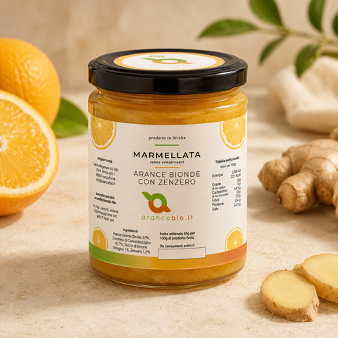Marmellata di Arance Bionde e Zenzero  (6 vasetti)