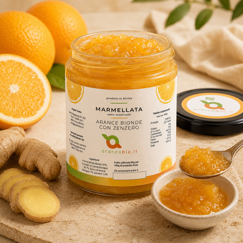 Marmellata di Arance Bionde e Zenzero  (6 vasetti)